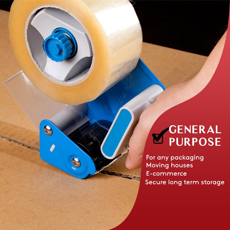 Tape Pack of 6 Rolls, 48mm x 66m Heavy-Duty Parcel Tape with Reliable Sticky Seal